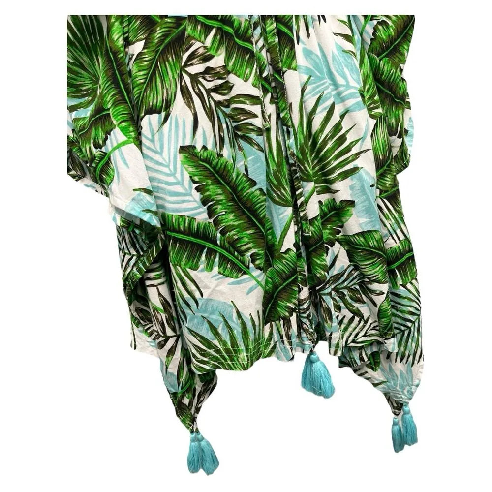 BCBG Cover Up Womens Small Medium Green Tropical Beach Cruise Hawaiian Swim - Image 4