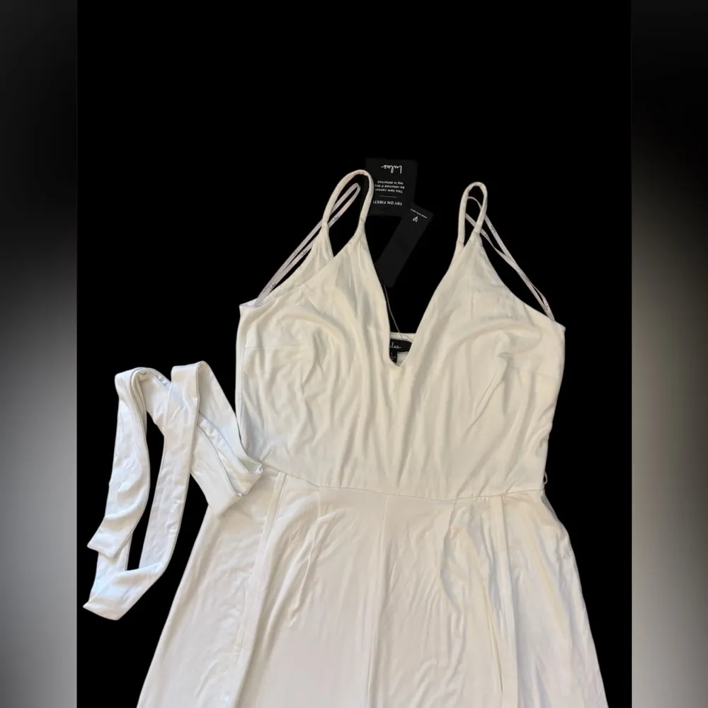 Lulu's White Jumpsuit with Flowing Silhouette - Image 3