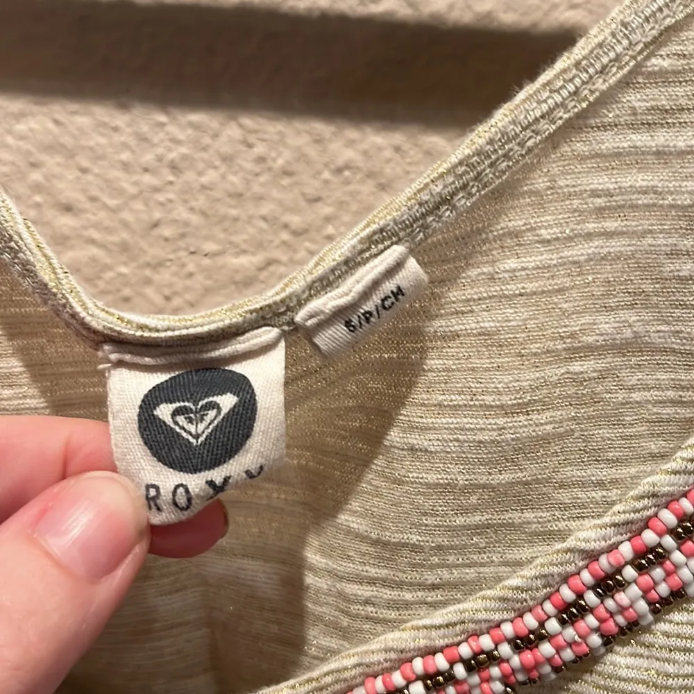 Roxy Boho Beaded Tank Top Size Small - Image 6