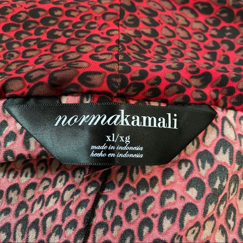 Norma Kamali XL LG Black Red Casual Jersey Animal Print Dress - Image 5