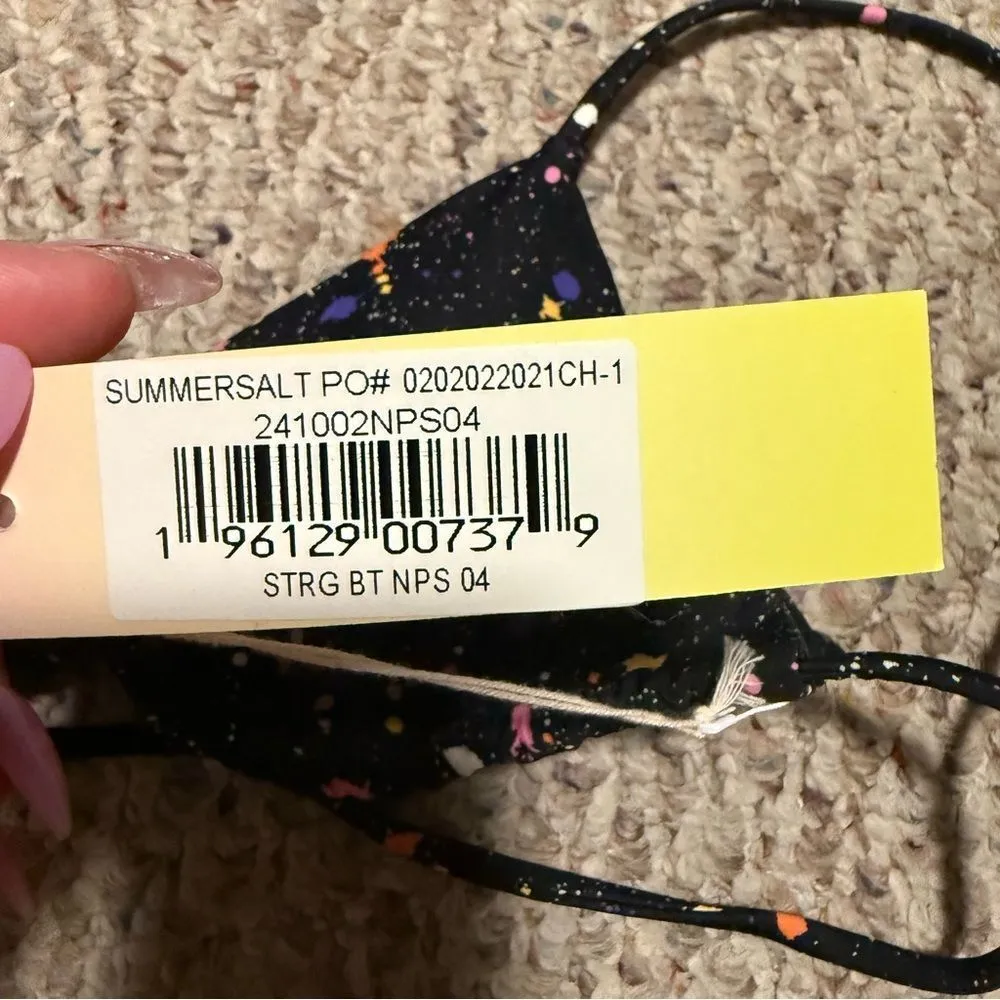 NWT SUMMERSALT The String Bikini Top - Paint Splatter in Sea Urchin- Size 4 - Image 6