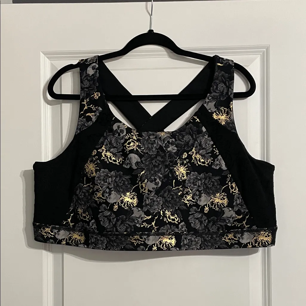 Torrid Active Floral Skull Sport Bra Size 4 - Image 6