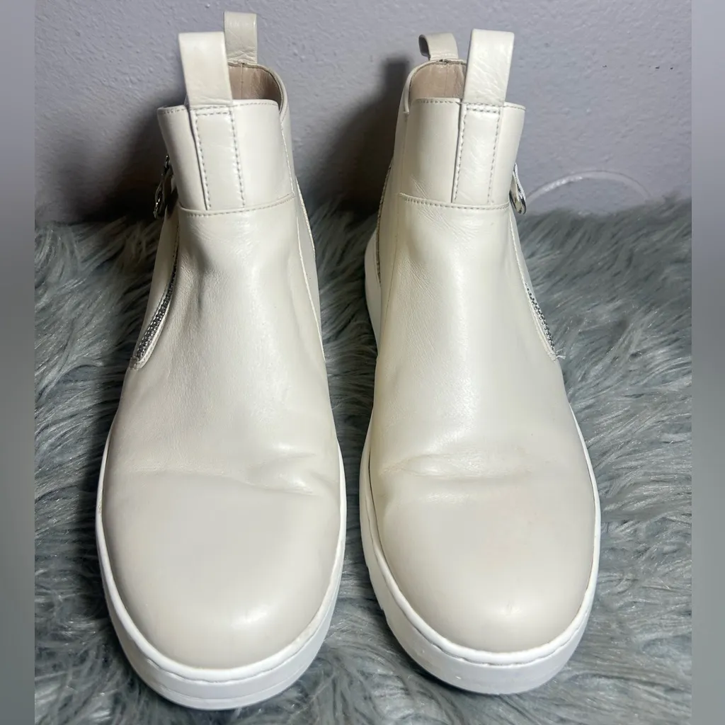Vionic Brinkely Slip-on Side Zip Sneaker Boot Ivory Cream Ankle Boots Size 8.5 - Image 3