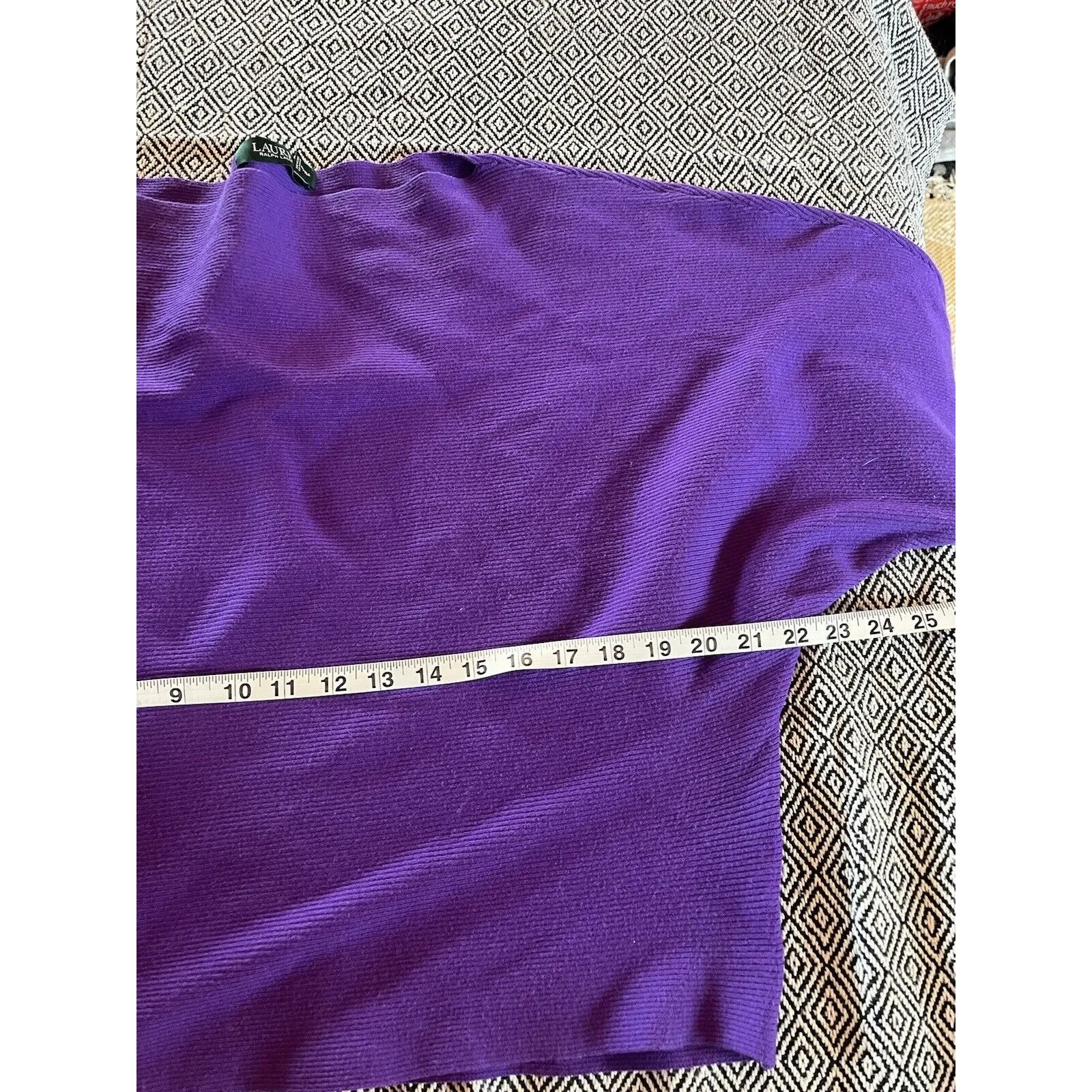 Lauren Ralph Lauren Purple Long Sleeve Top Women Size Large - Image 3