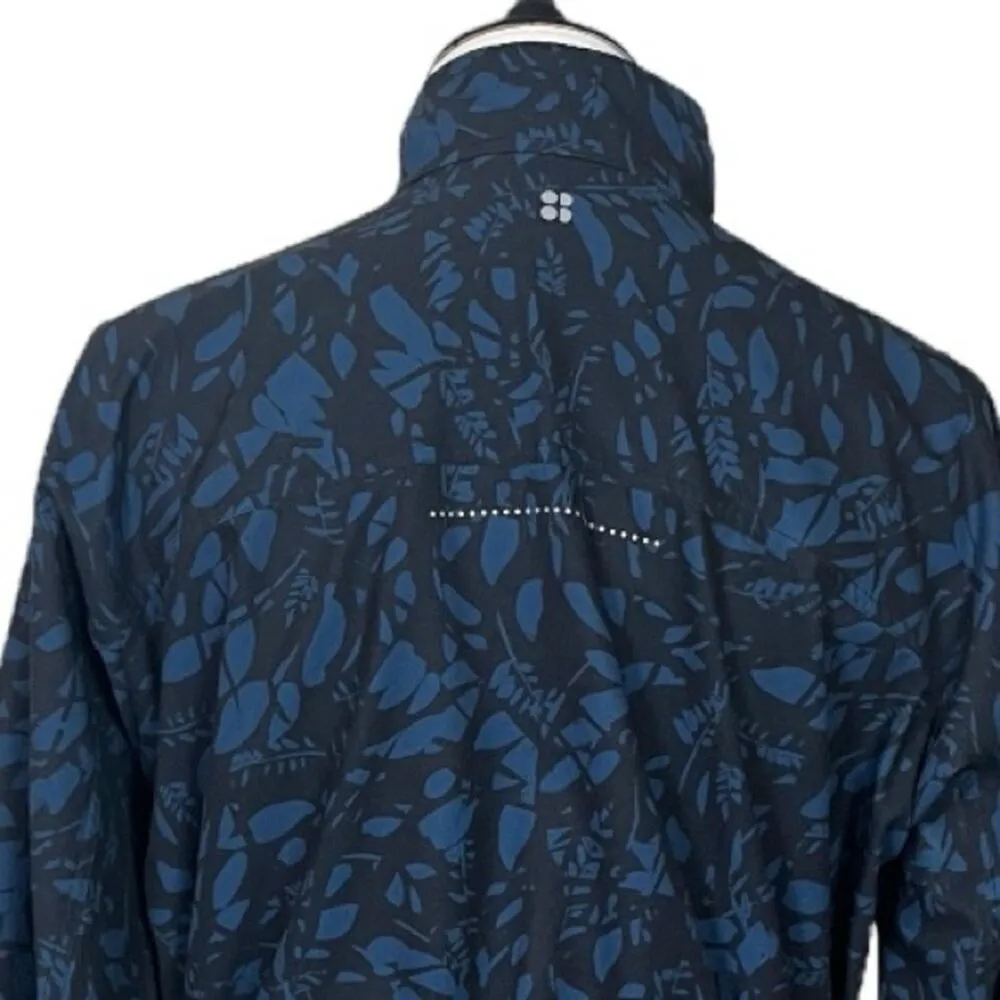 Sweaty Betty Fast Track Running Jacket Blue Leaf Scatter Print Women Size Small - Image 11