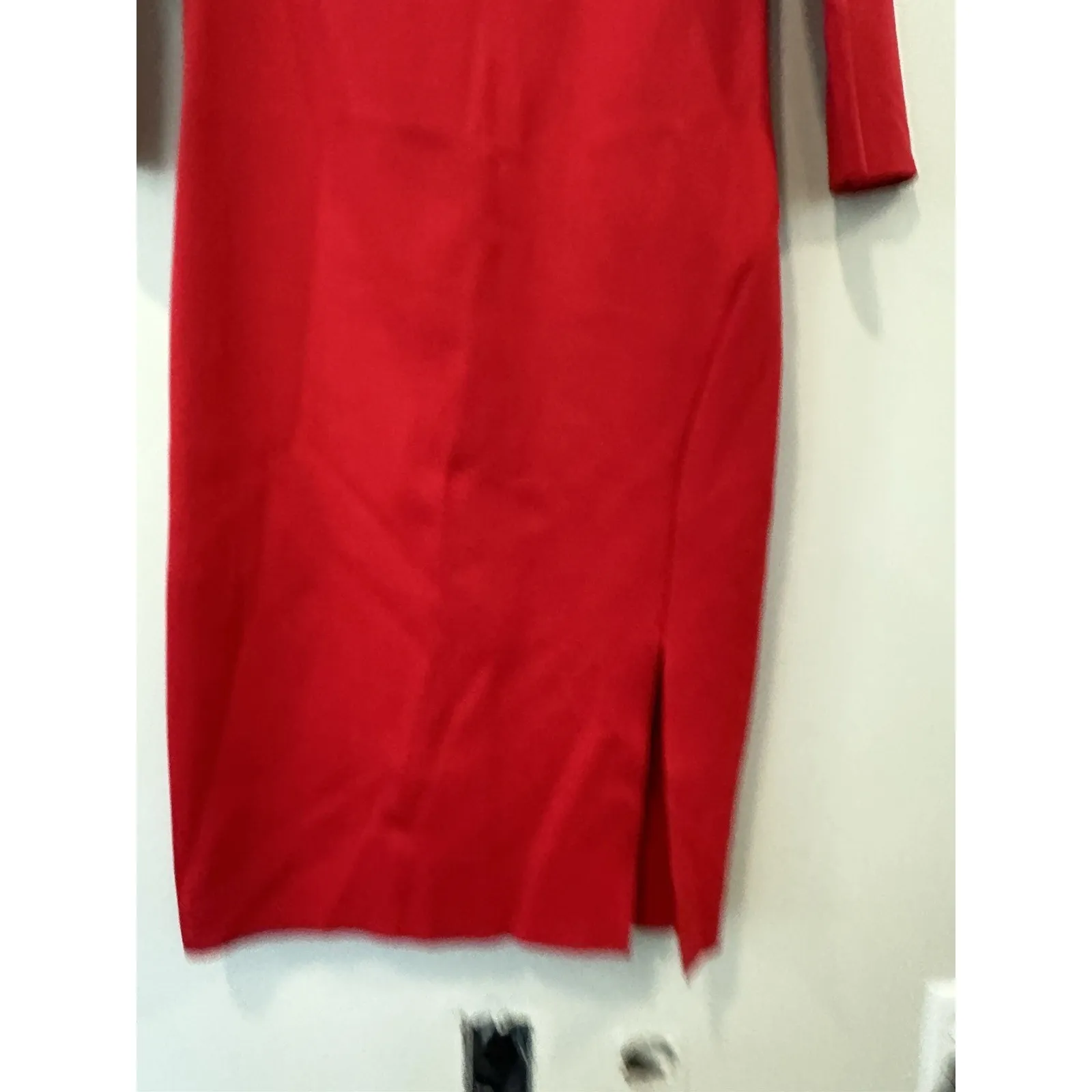 Trina Turk Red Knee Length Dress Size 10 With Slid 3/4 Sleeves 2133 - Image 3