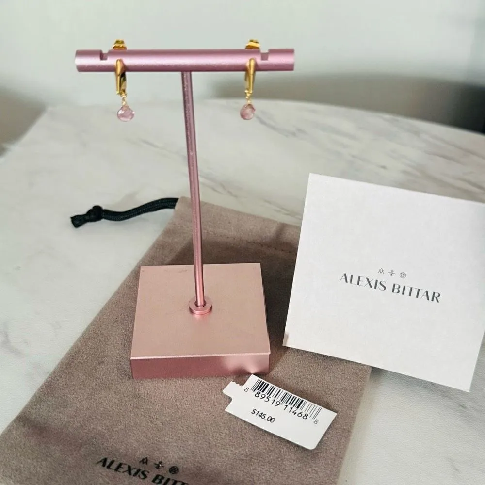 Alexas Bittar Asterales Thorn 14K Goldplated & Pink Tourmaline Drop Earrings NWT - Image 10