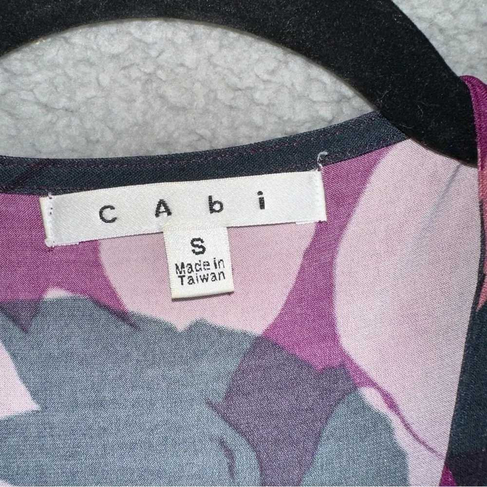 Cabi 837 Dress Small Floral Faux Wrap Shadow Print Boho Art to Wear Hippie Midi - Image 6