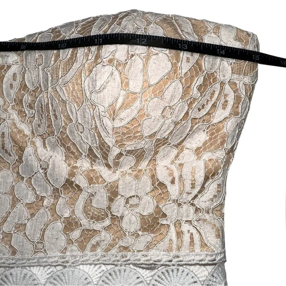 Lulus Adorn White Lace Strapless Midi Dress SMALL - Image 7