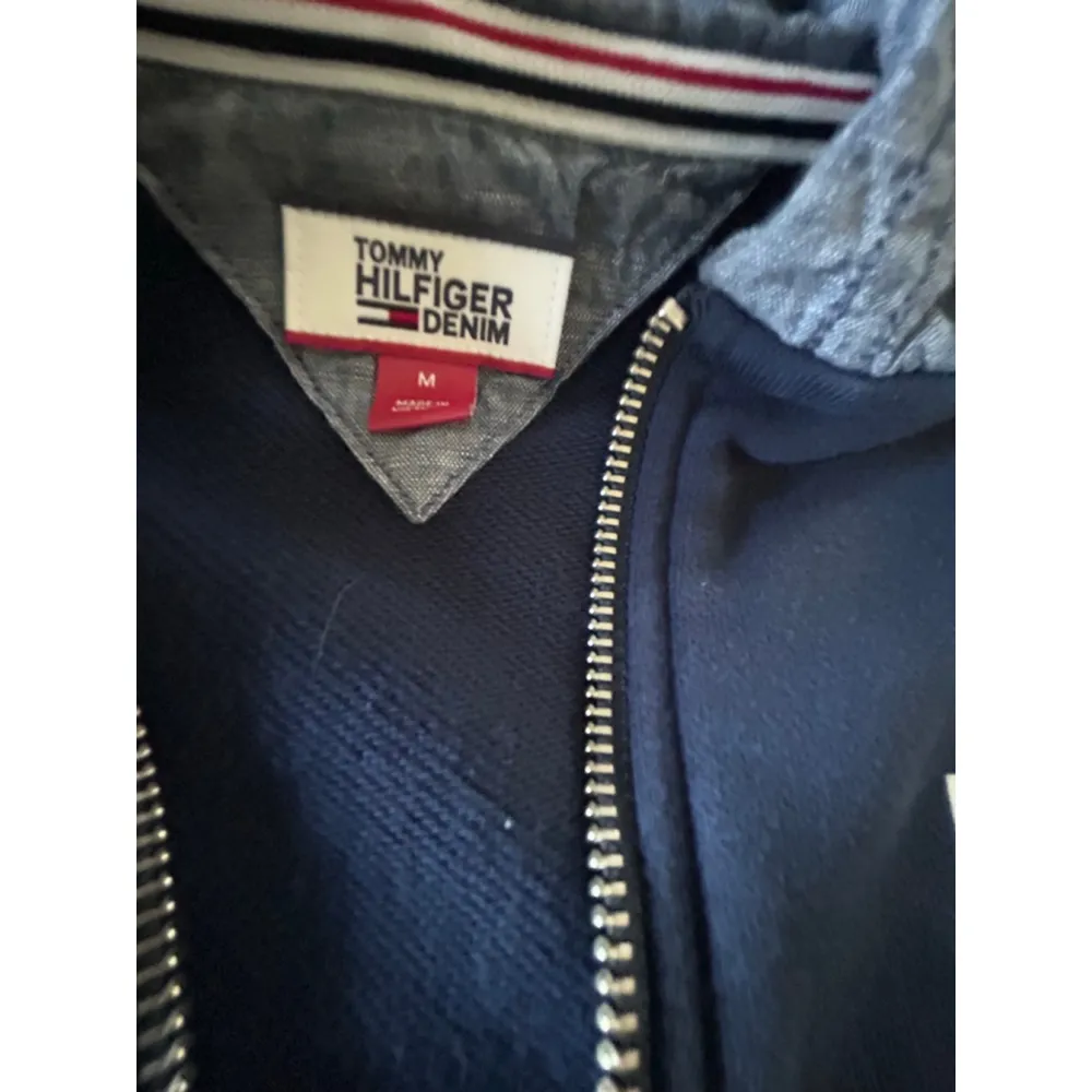 Women's Tommy Hilfiger Denim Navy Hoodie Long Sleeve Dress M Blue Size M - Image 8