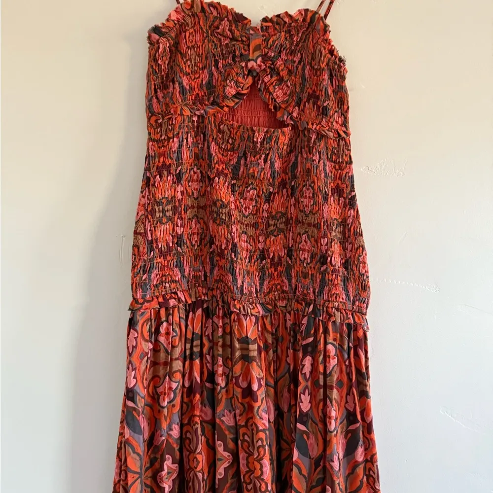 Petal and Pup Women's Maxi Forum Vibrant Orange Floral Dress size L - Image 5