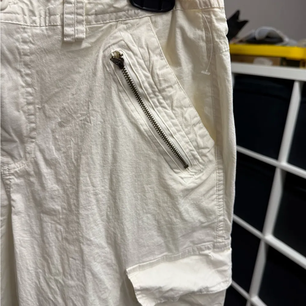 Rachel Paige Cream White Wide Leg Utility Cotton Cargo Pants Size XL - Image 2