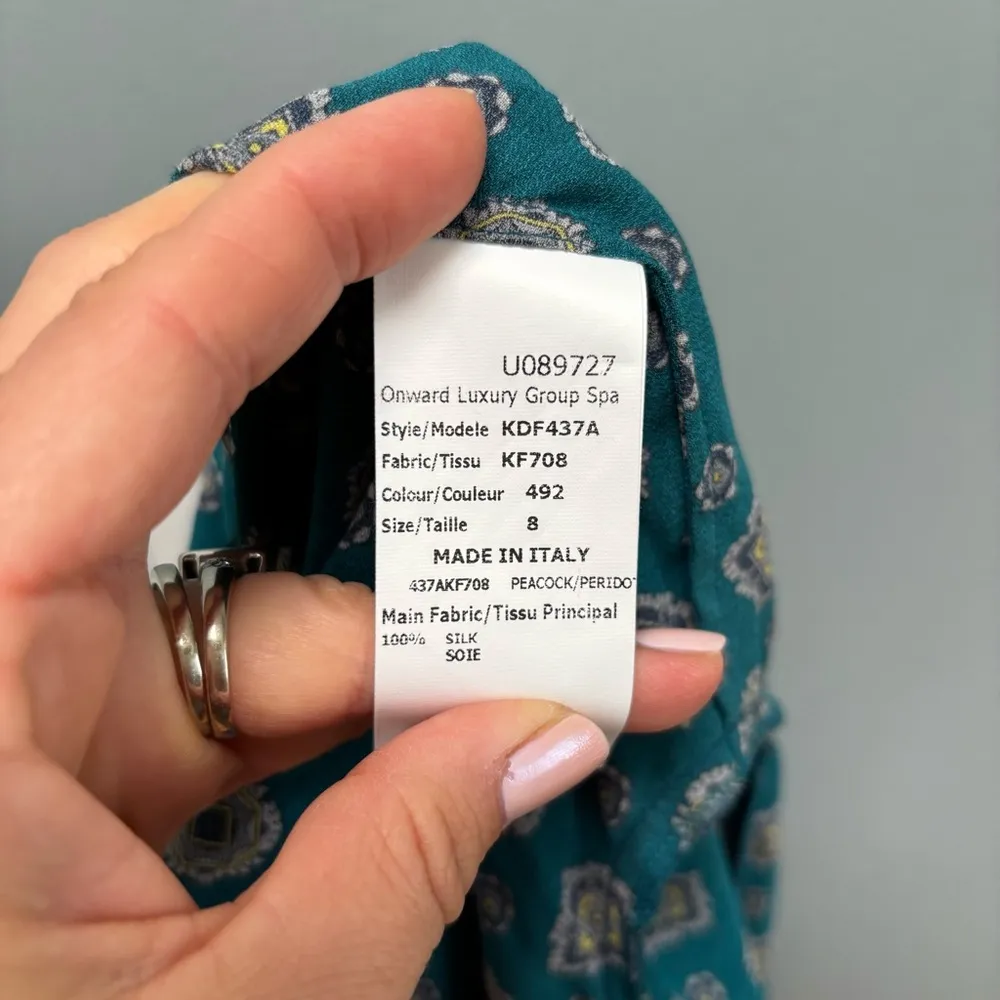 Michael Kors Collection Silk Short Sleeve Button Down Midi Dress 8 - Image 12