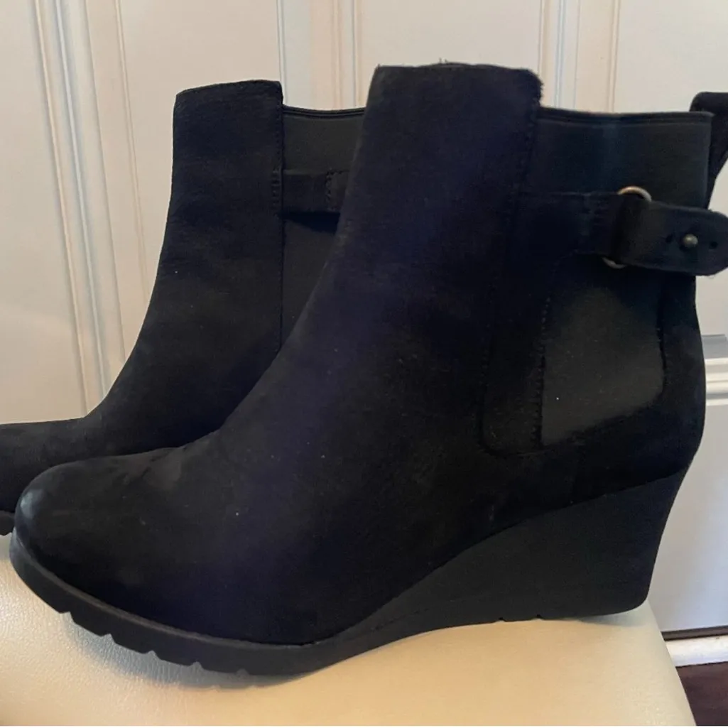 Ugg Indra Waterproof wedge booties leather boot  WEDGE BOOT US black size 10 - Image 2