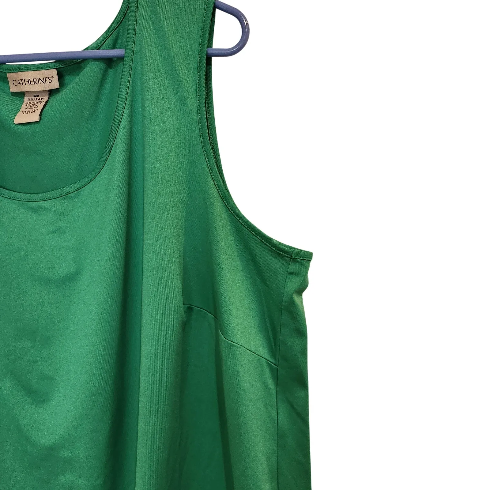 Catherines Green Stretch Sleeveless Scoop Neck Lounge Tank Top Size 2X 22/24W - Image 3