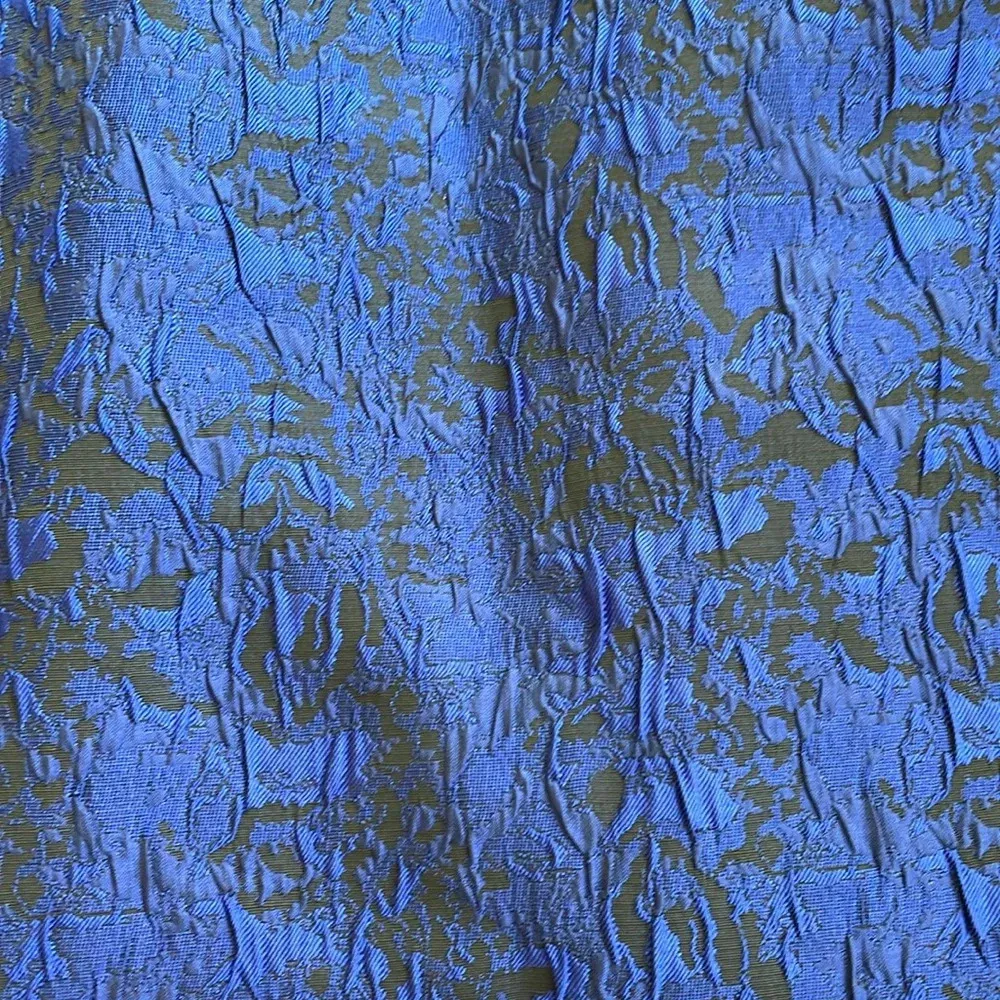 Adrianna Papell Black Blue Jacquard Brocade Beaded Embellished Sheath Dress 8P - Image 10