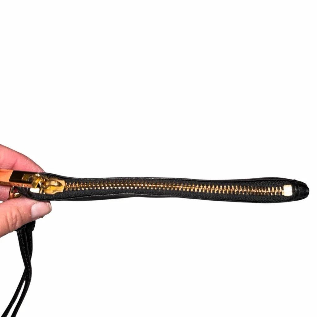 Tory Burch Black Leather Pouchette Wristlet Wallet Bag - Image 6