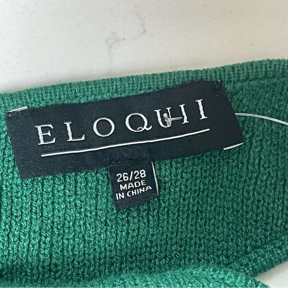 Eloquii Plus Size Asymmetrical One Sleeve Bodycon Knit Sweater Dress Apple Green - Image 6