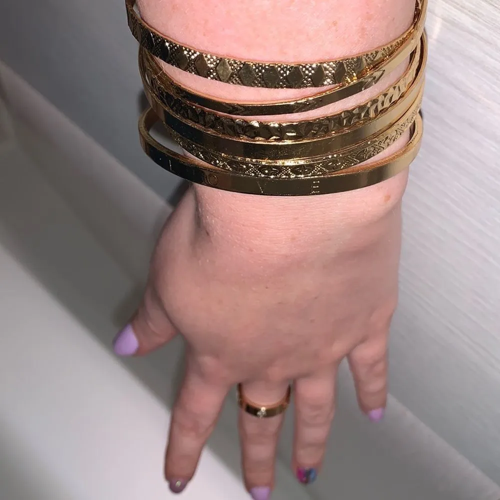 14k Gold tone 6 piece gold cuff set ✨ - Image 2