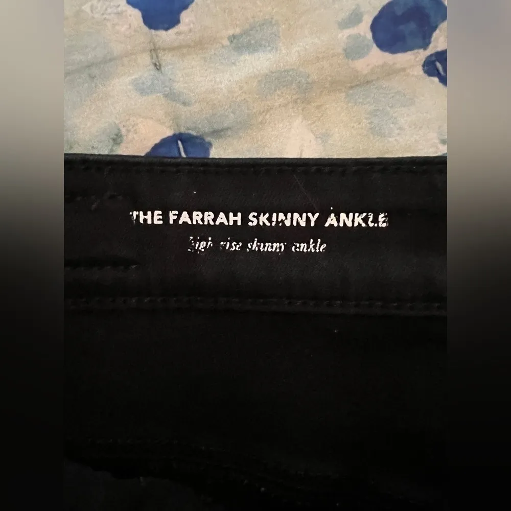 ADRIANO GOLDSCHMIED 28R The Farrah Skinny Ankle High Rise Coated Jeans Black - Image 10