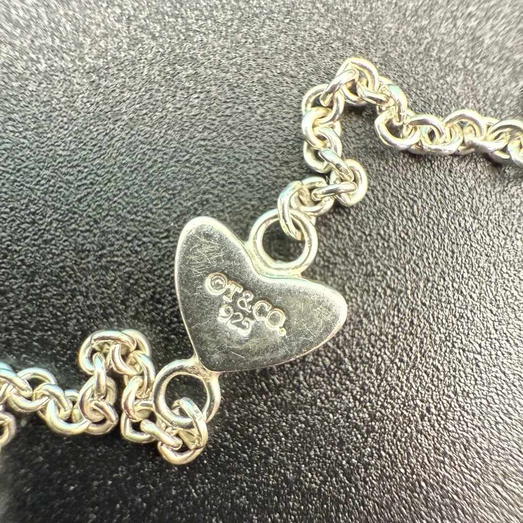 Vintage Tiffany & Co. Sterling Silver Heart Link Lariat Necklace Retired Edition - Image 6