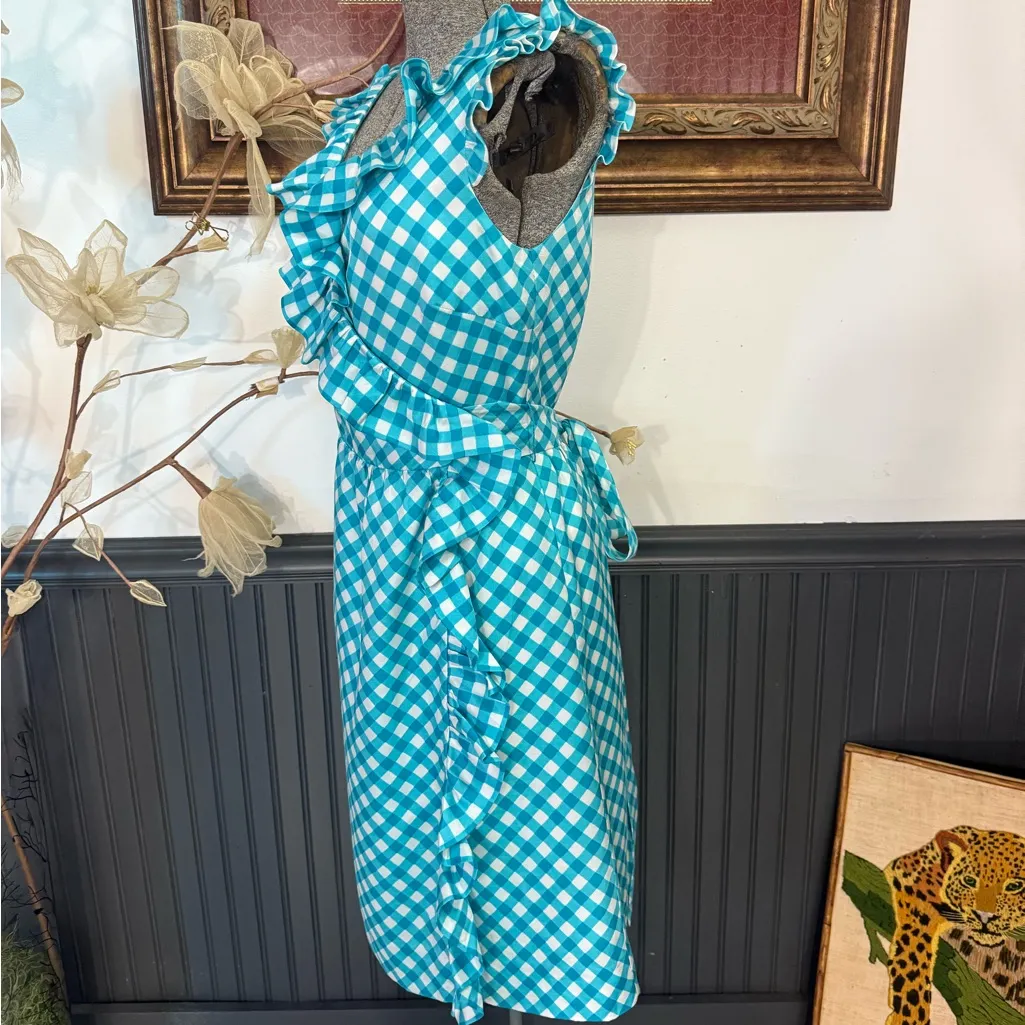 Kate Spade Aubrey Silk Blend Gingham Wrap Mini Dress ~ Size 6 🧡🍄 - Image 3