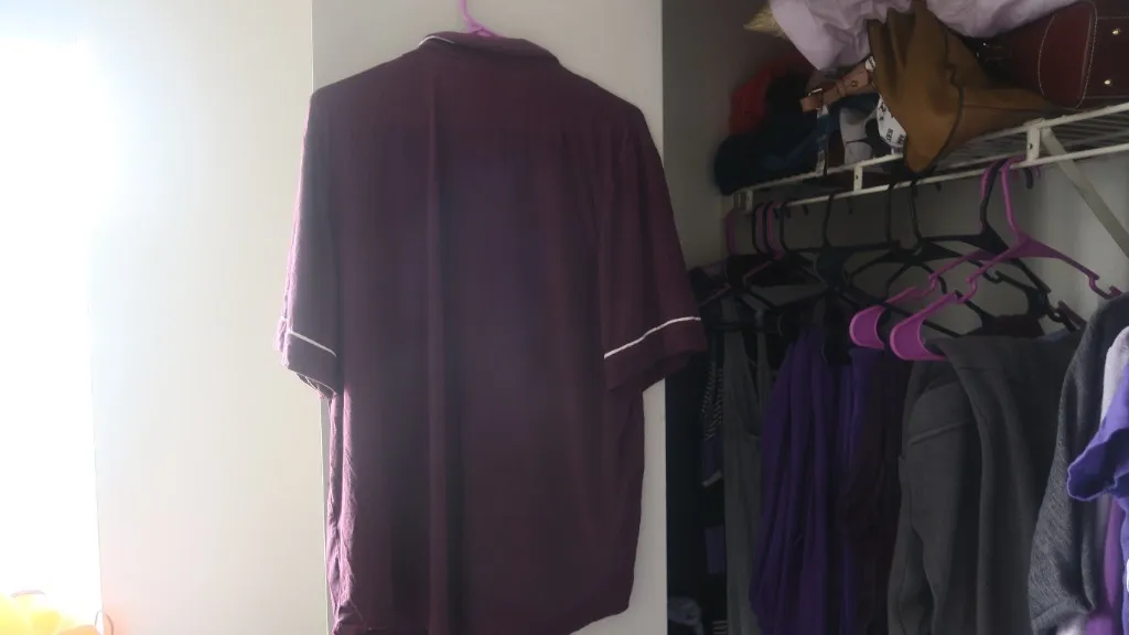 Victoria's Secret heavenly by victoria pj pajamas shirt button down with front pockets in purple size XL. - Image 6