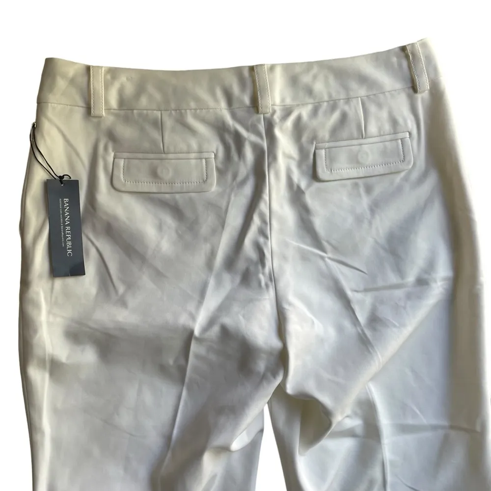 Banana Republic Martin Flare Trouser Leg Pant White Size 10S Short NWT mid rise - Image 7