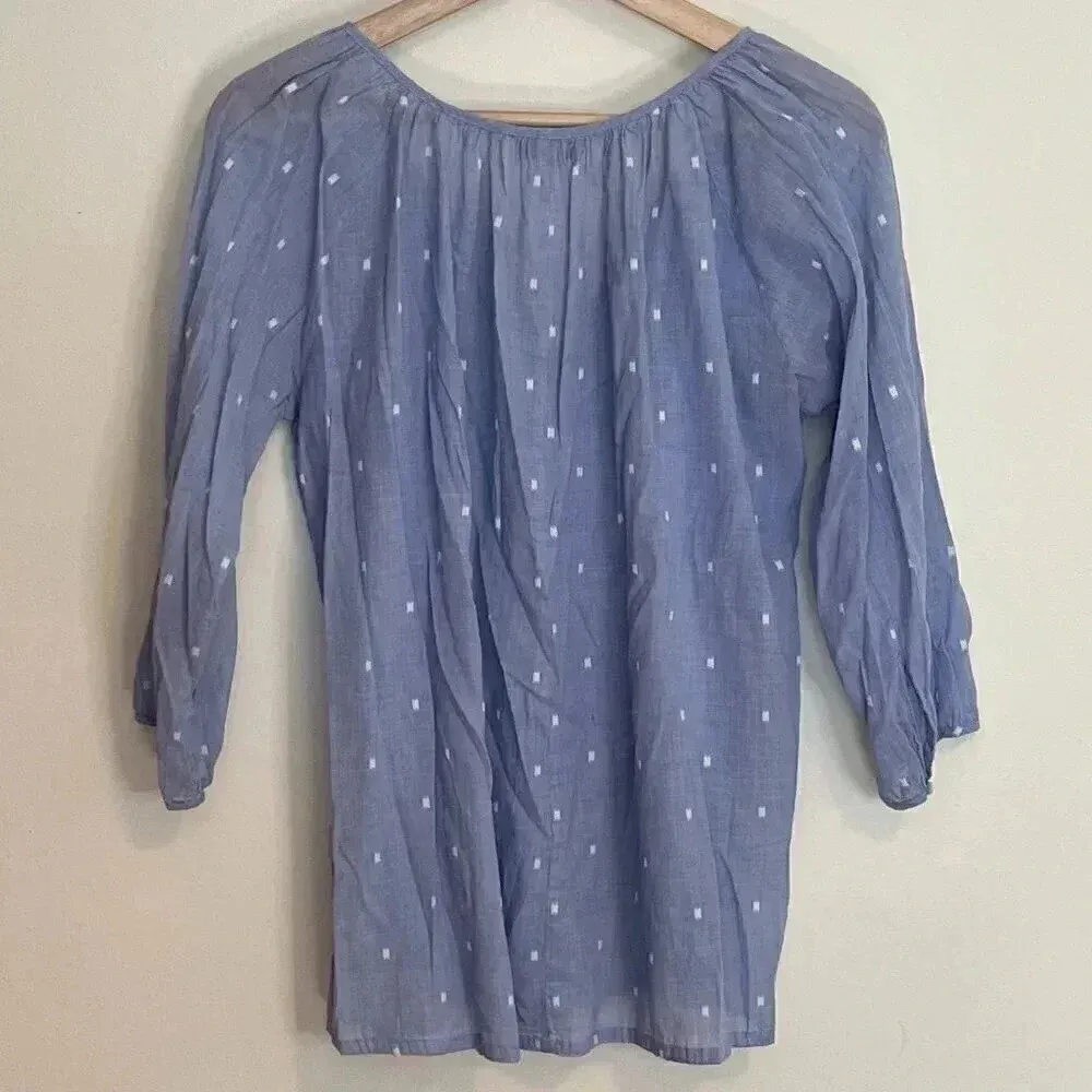 J. Crew Chambray Peasant Blouse - Image 3