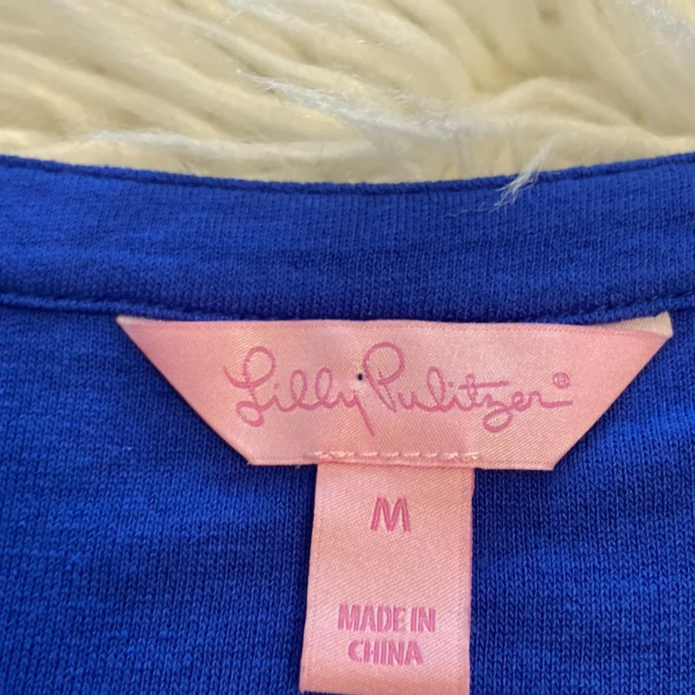 Lilly Pulitzer Shirt long sleeves size M color blue lengths 27” bust 36/38” - Image 10