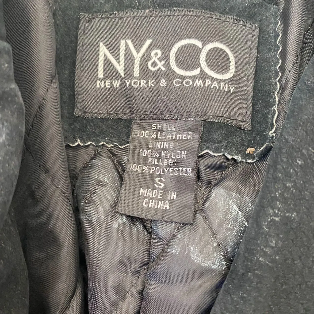 NY & Co Vintage Black Suede Tailored Button Up Elegant Boho Leather Jacket S - Image 5