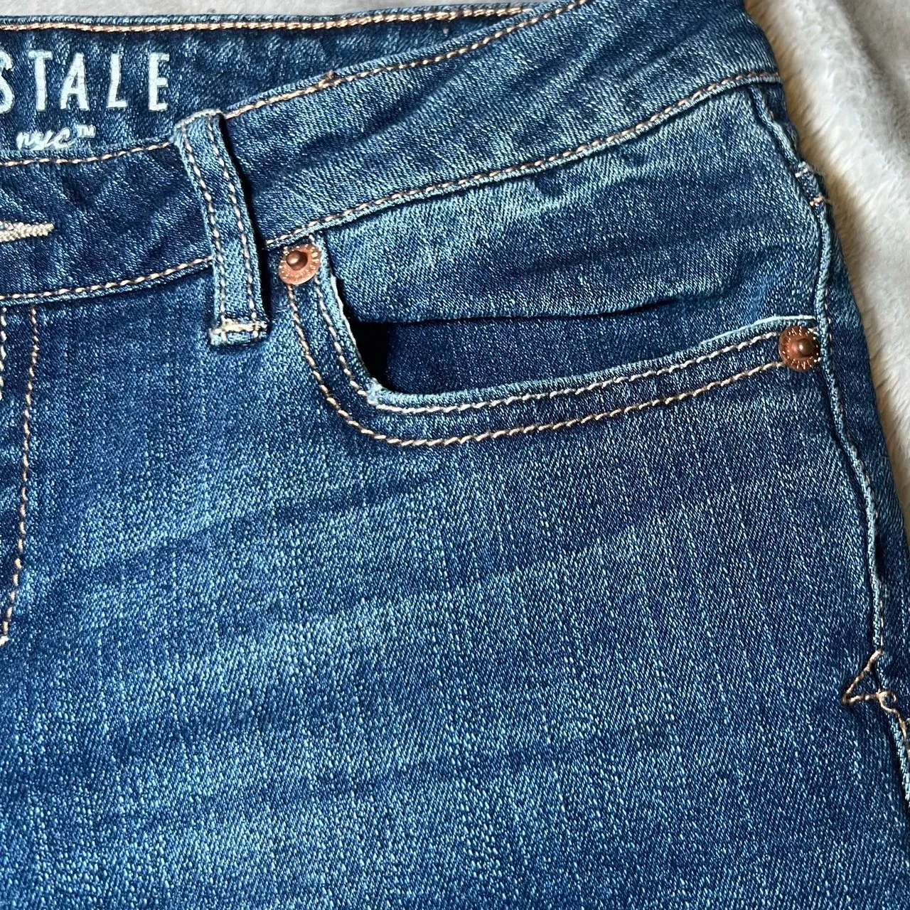Aeropostale Skinny Blue Jeans Womens Size 4 Regular Stretch Classic Denim Casual - Image 11