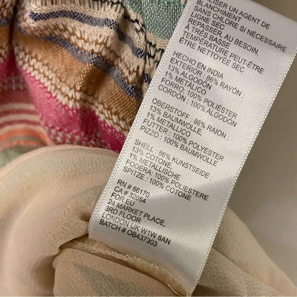 Ecote Urban Outfitters Sanibel Rainbow V Neck Boho Maxi Dress Sz 2 - Image 6