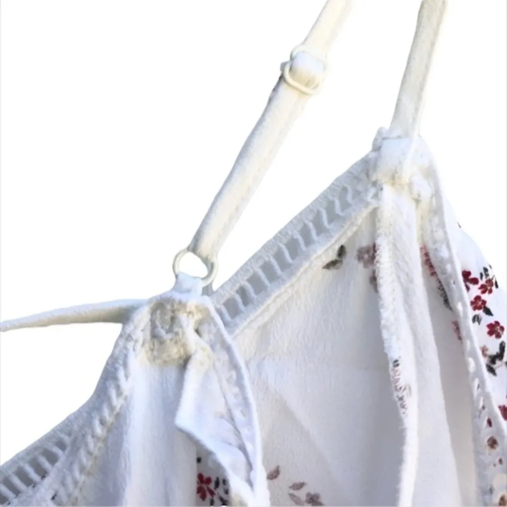 ANTHROPOLOGIE CURRENT AIR NELLI LATTICE DETAIL COLD SHOULDER TOP L - Image 4