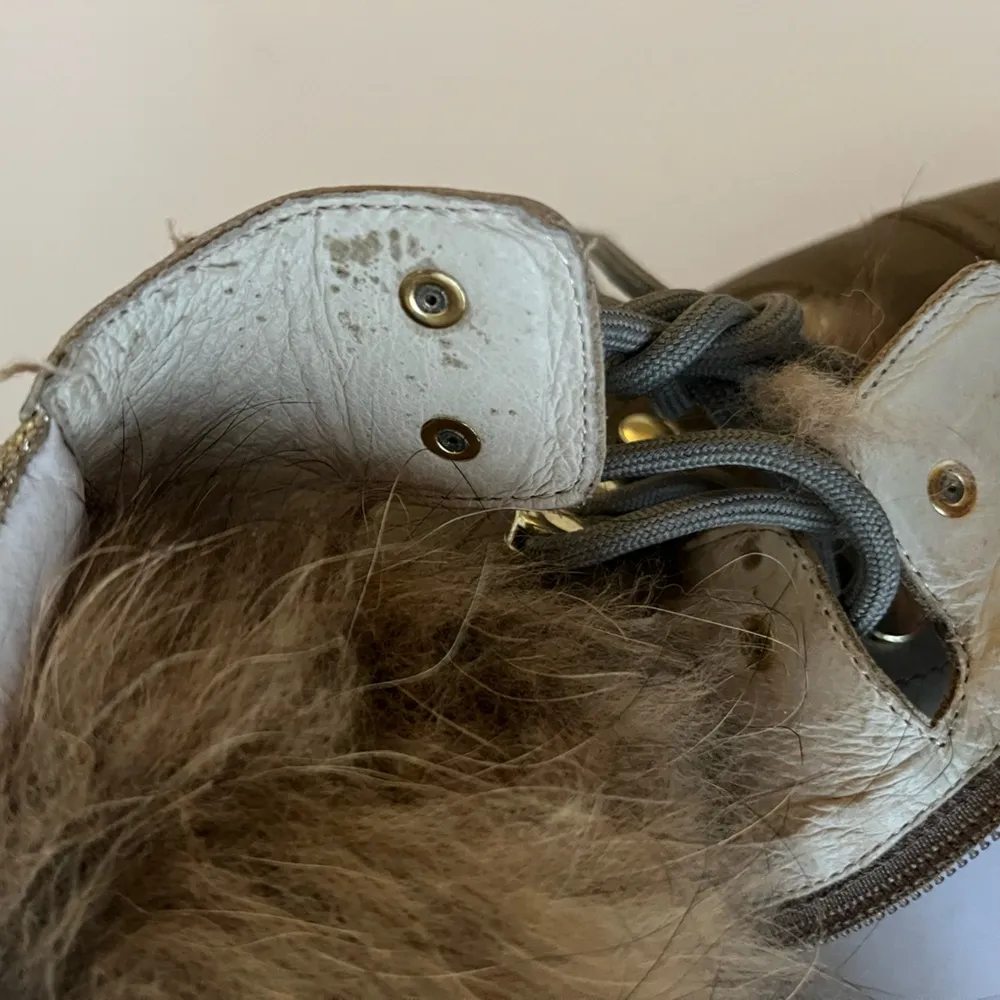 Cecelia New York Trekker Mustang Gold Multi Fur Lace Up Combat Booties Size 8.5 Brown - Image 11