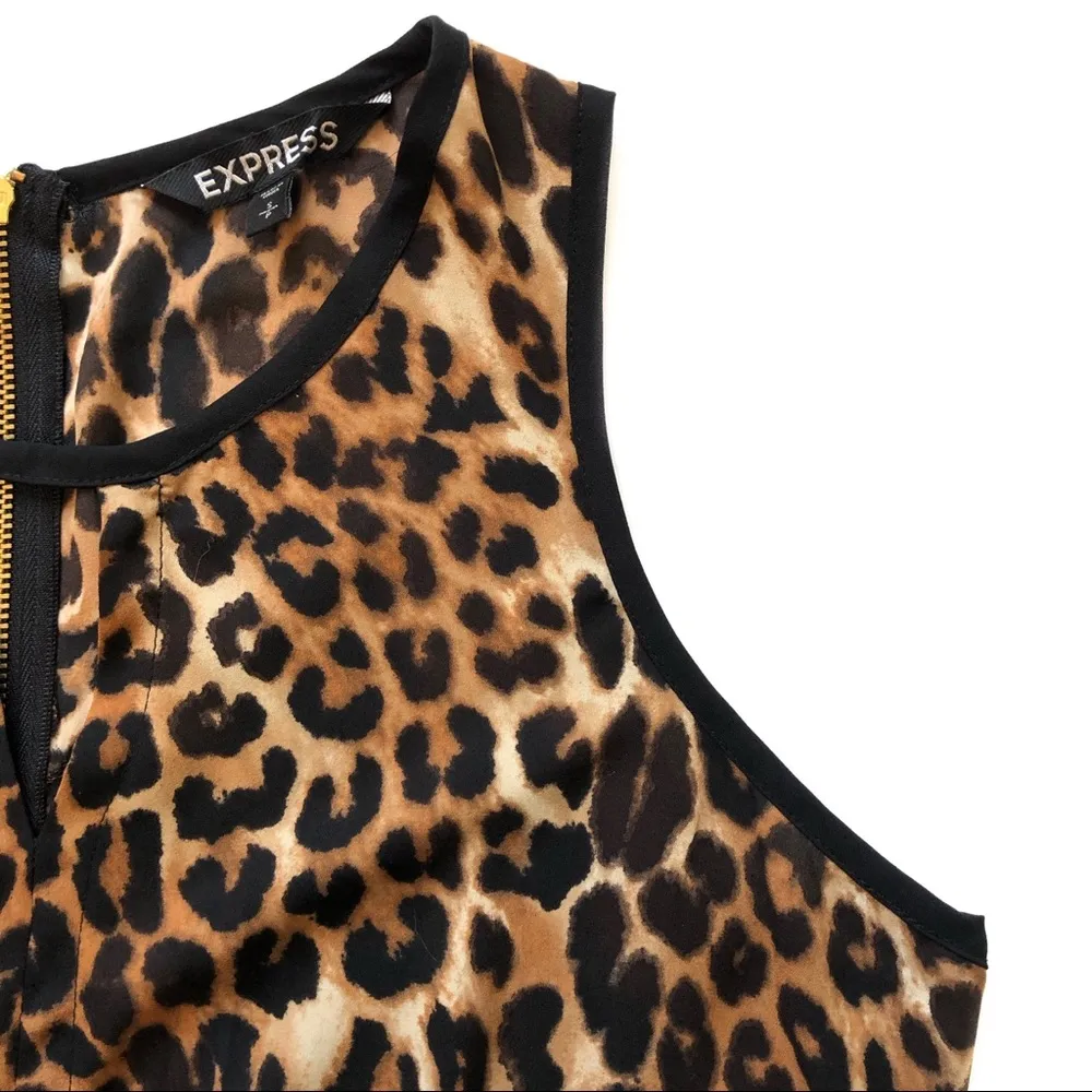 Express Leopard Tank Keyhole Front, Zipper Back - Image 5