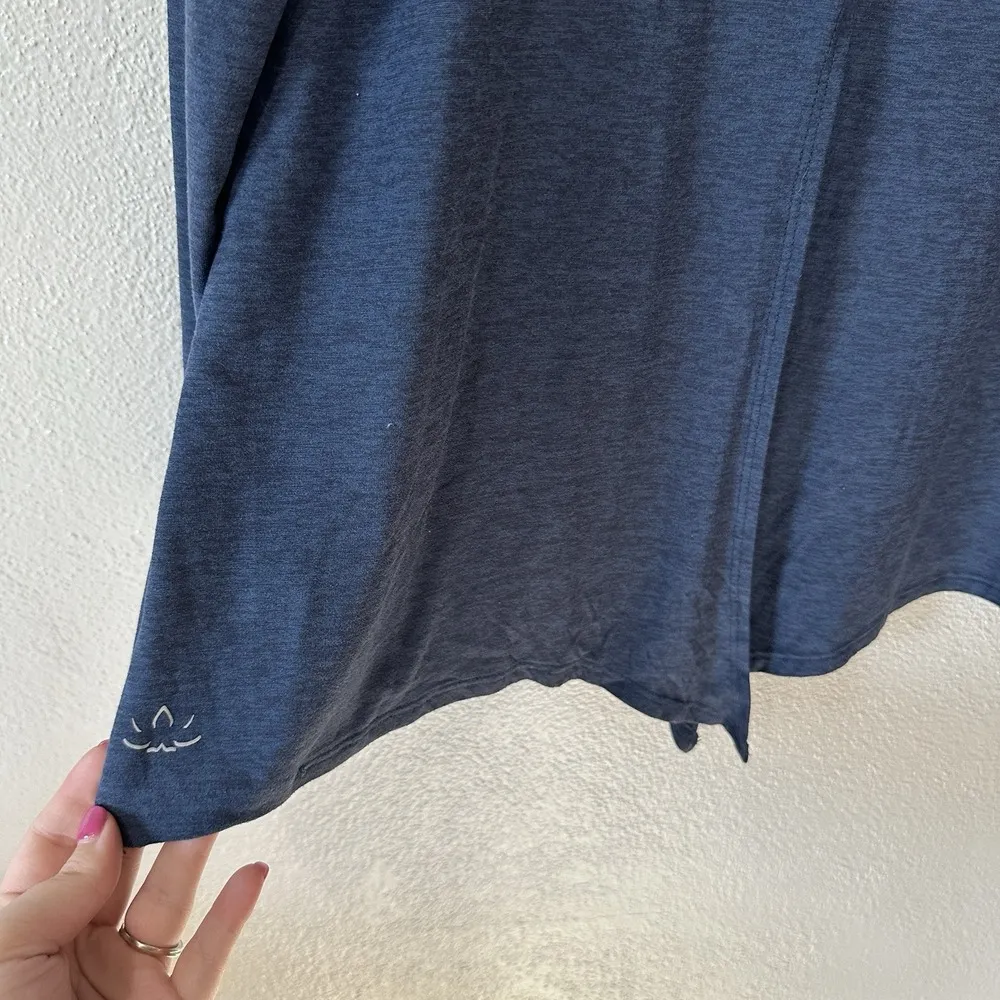 Beyond Yoga Featherweight Blue Heather Women's Size XS Long Sleeve Open Tie Back - Image 4