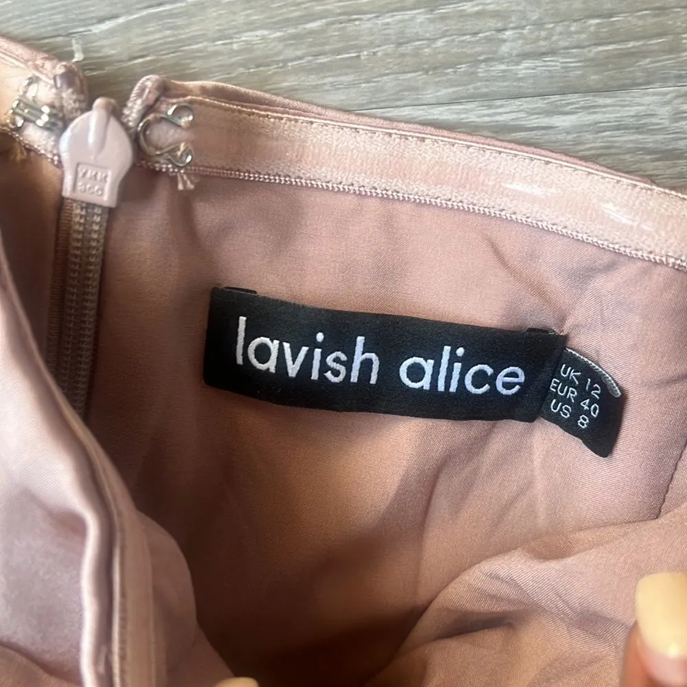 Lavish Alice Mink Pleated Bardot Satin Mix Midi Dress - Image 10