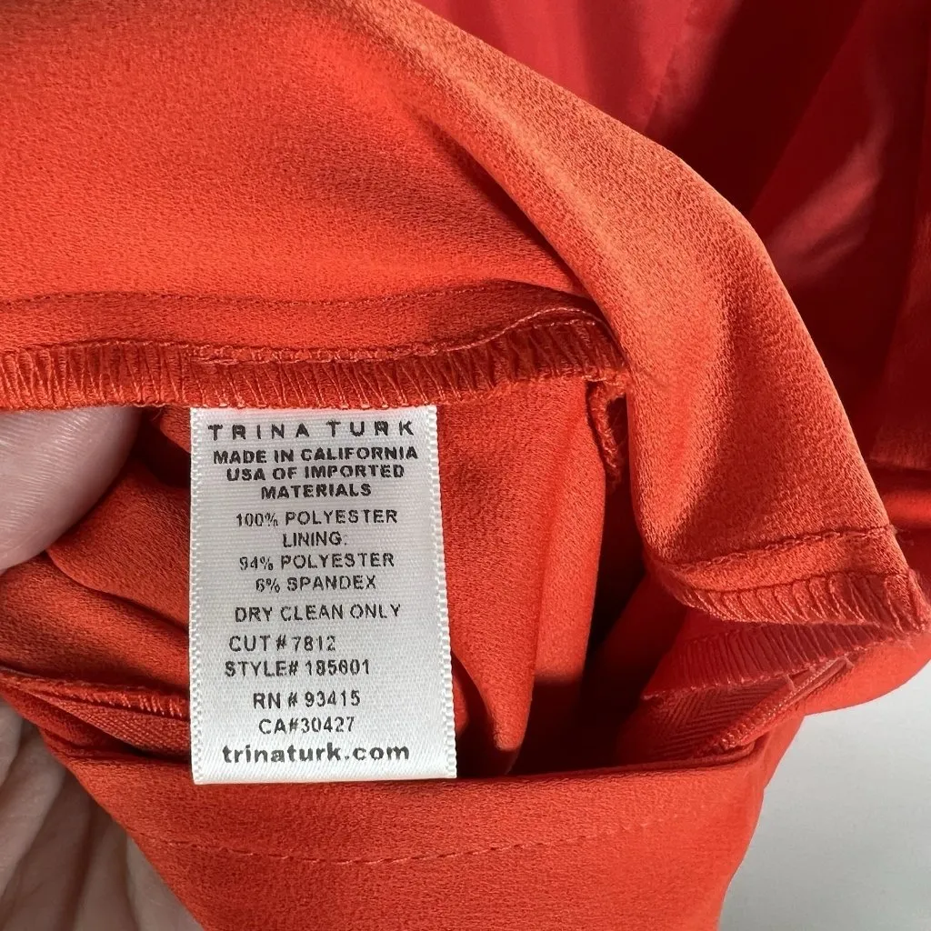 TRINA TURK Cropped Red Jumpsuit With Belt Women’s‎ Size 6 New With Tags Designer - Image 12