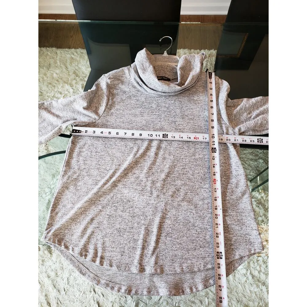 Louise Price Tunic Sweater Women's 1X Gray Knit Polyester Long Sleeve Cowl Neck - Image 8