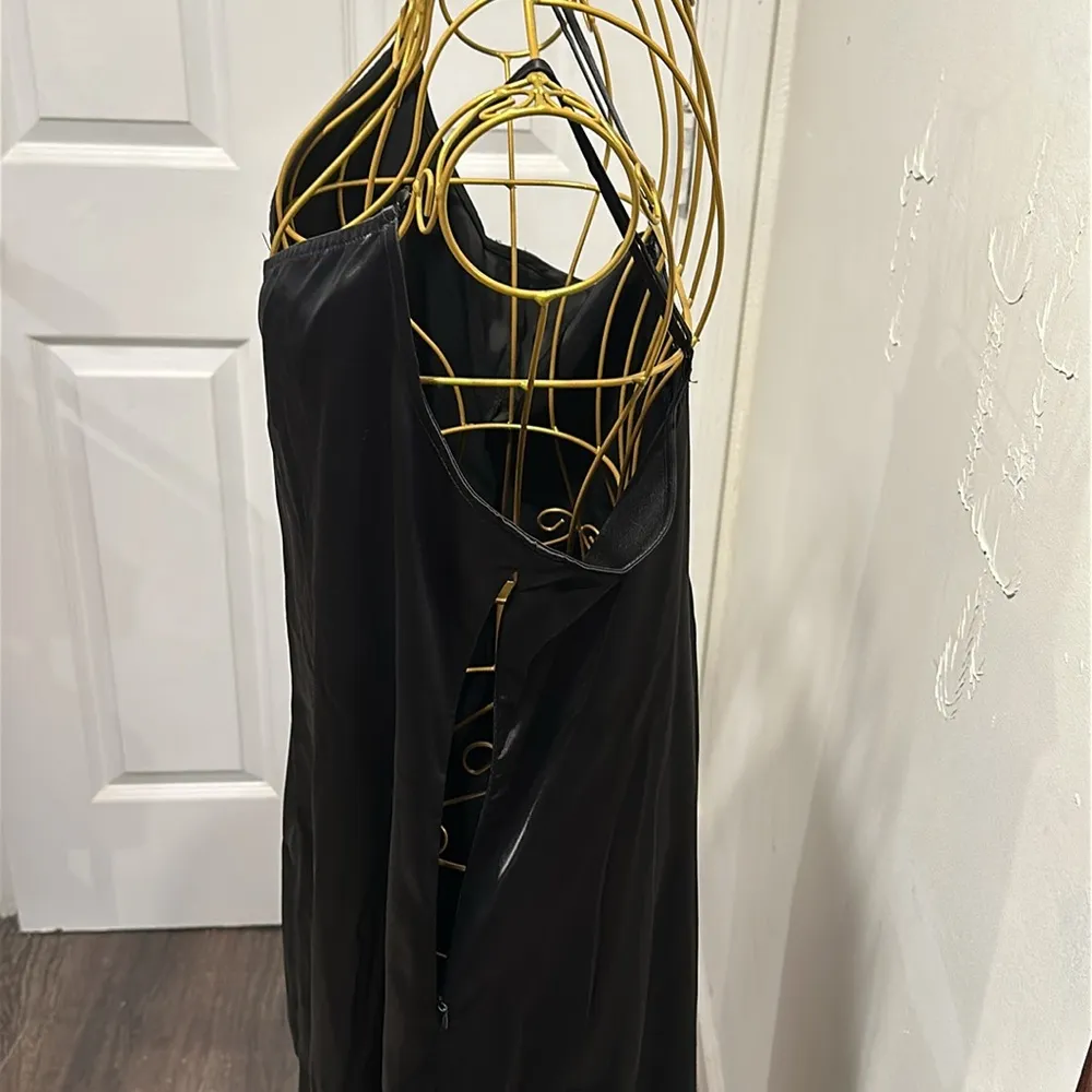 AFRM Black v neck satin midi adjustable straps slip dress Size XL - Image 7