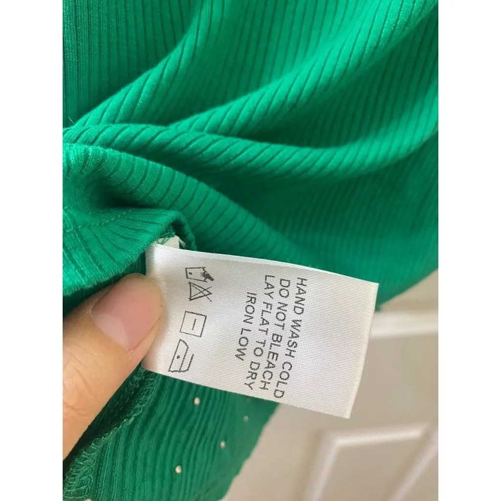 White Birch green Sleeveless Tank Top Crew Neckline Fitted Women’s Size small - Image 11