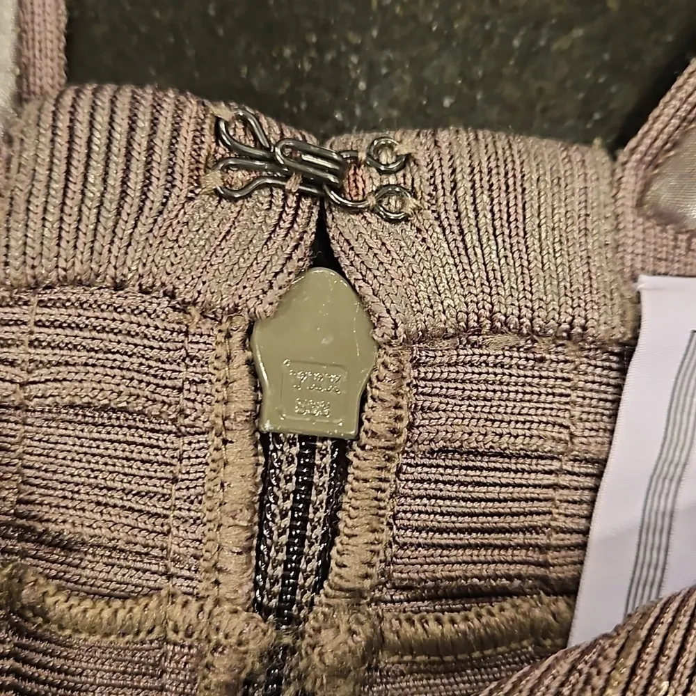 💕HERVE LEGER💕 Therese Novelty Sweetheart Bandage Dress ~ Ash Small - Image 7