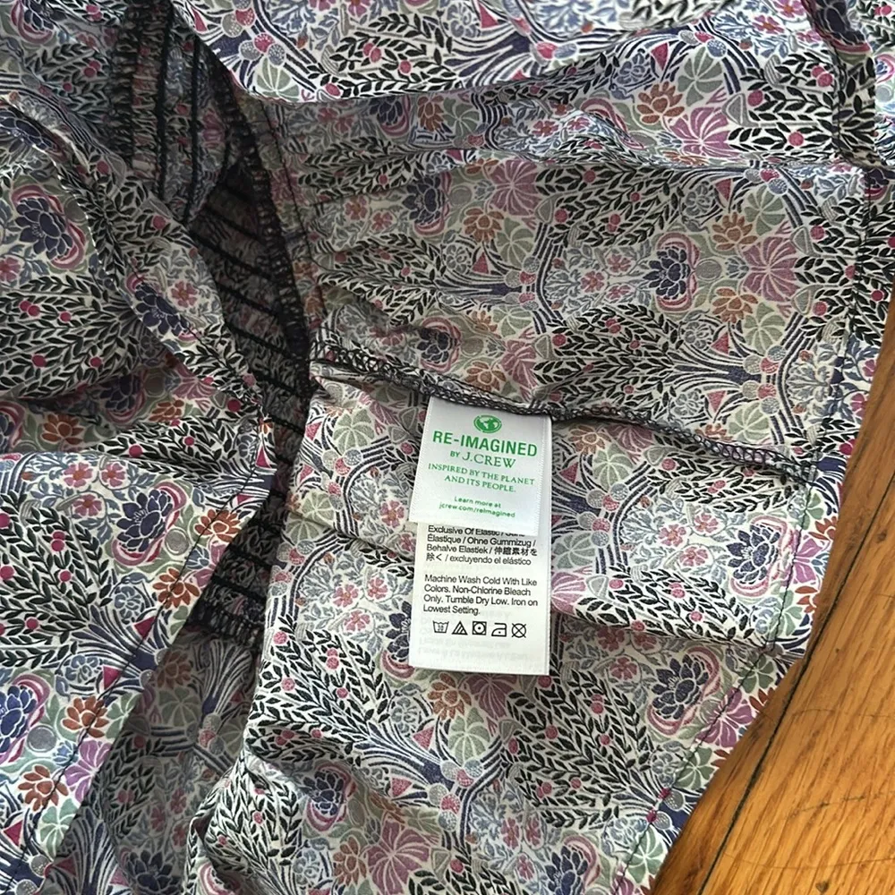 J. Crew smocked square neck Puff floral LIBERTY fabrics crop blouse top organic - Image 6