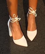 White Heels Size 7 - Image 3