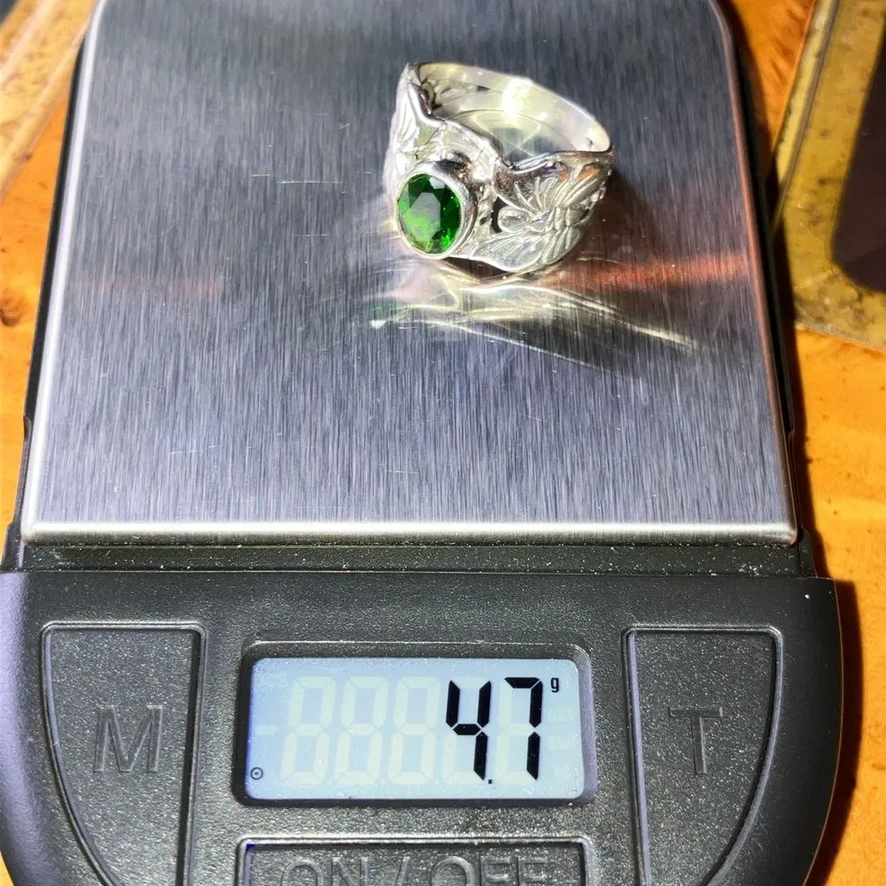 Natural Chrome Diopside Sterling Silver Butterfly Ring Size 6 - Image 9