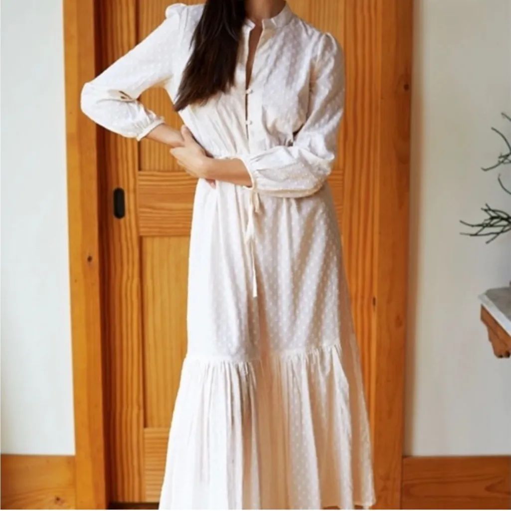 Tuckernuck Emerson Fry Frances Dress India Collection in Cream White Size L - Image 2