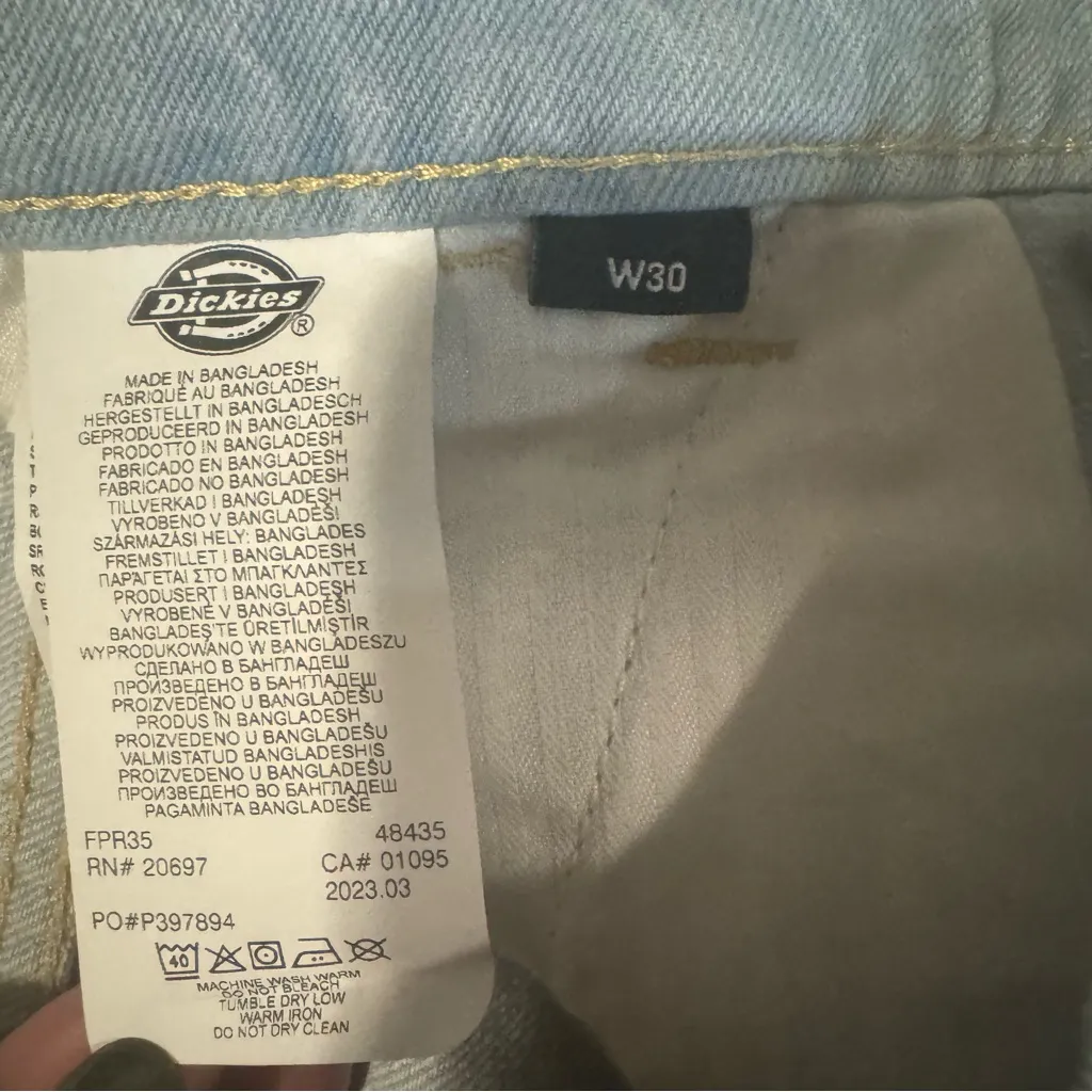 Dickies Women’s 30x32 Light Wash High Rise Straight Leg Jeans - Image 6