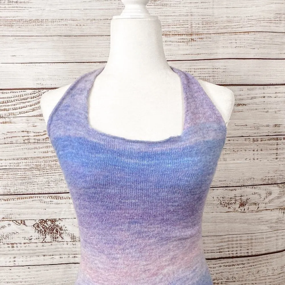 Revolve Superdown Kayla Halter Ombré Sweater Bodycon Mini Dress, EUC, Size Small - Image 6