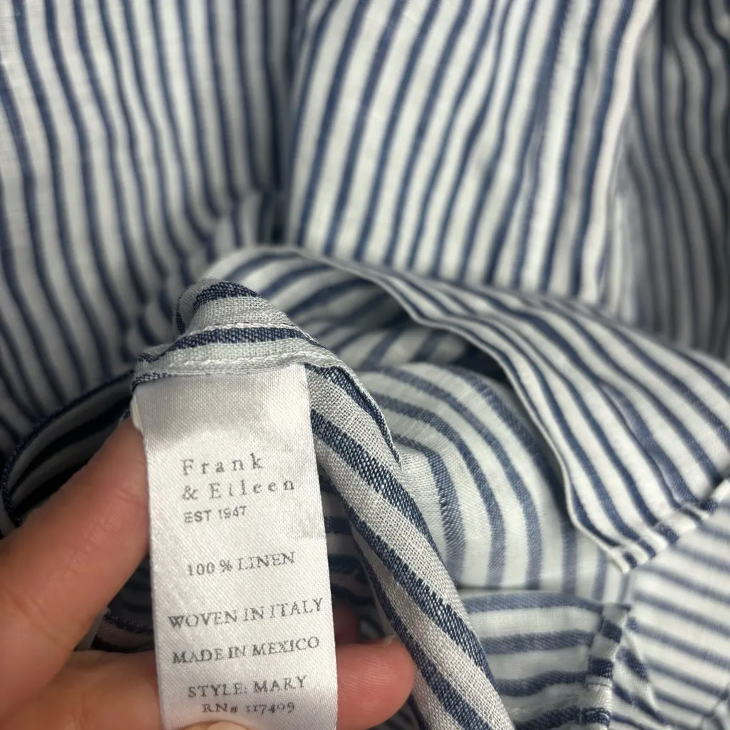 Frank & Eileen Mary Classic Linen Striped Button Up Shirtdress - Image 9